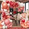 Valentines Day Balloons Arch Garland Kit,160Pcs Dusty Pink, Sand White, Pearl Rose Gold, Red Heart Confetti, Love, Star Balloons for Valentine's, Anniversary, Wedding Party Decorations